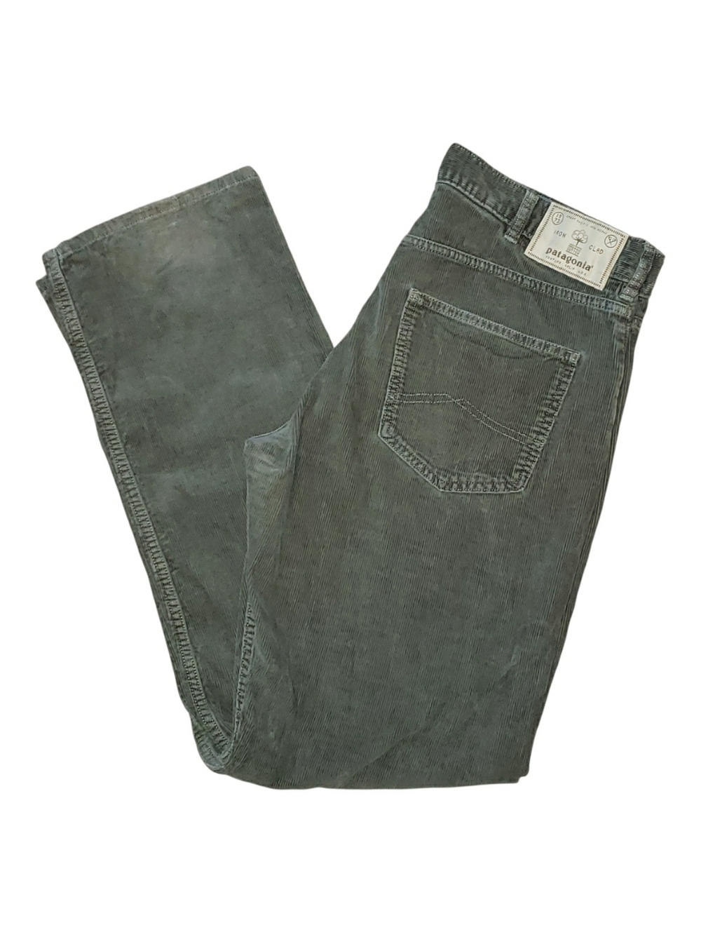 Patagonia Mens Corduroy Pants 33x32 Green Regular Straight Fit Organic Cotton